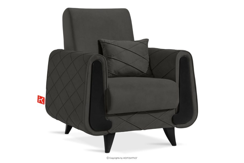 GUSTAVO III Velours Sessel elegant anthrazit anthrazit - Foto 2