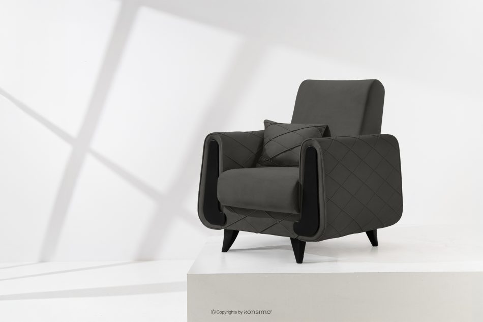 GUSTAVO III Velours Sessel elegant anthrazit anthrazit - Foto 1