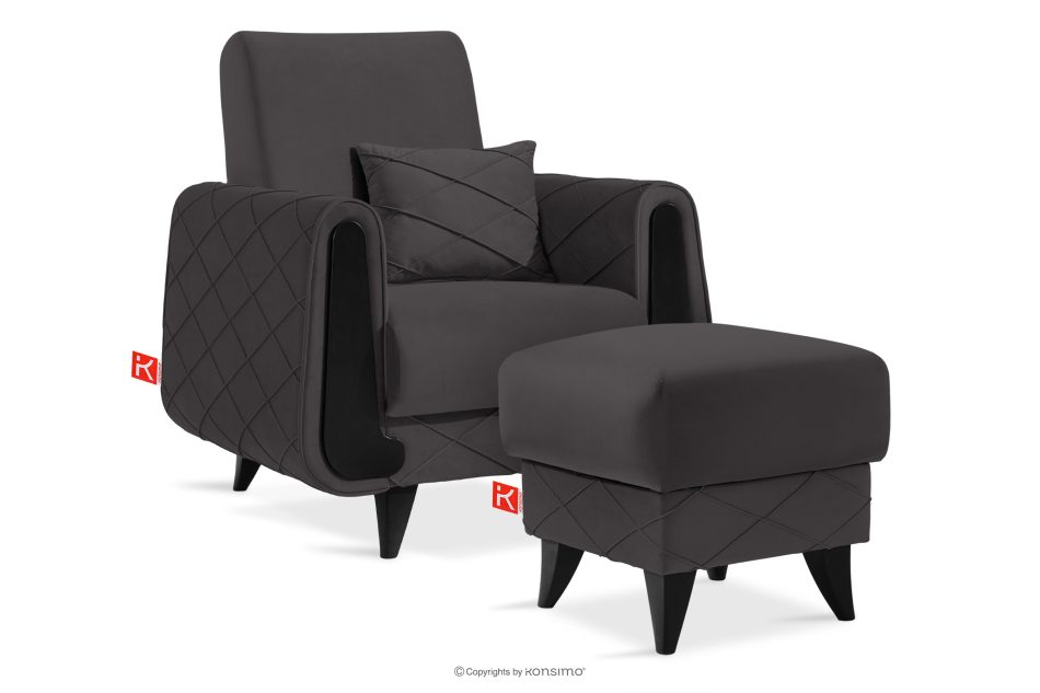 GUSTAVO III Sessel Velours elegant graphit graphit - Foto 9