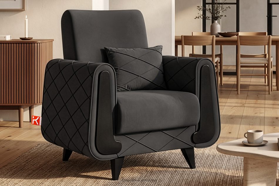GUSTAVO III Sessel Velours elegant graphit graphit - Foto 10