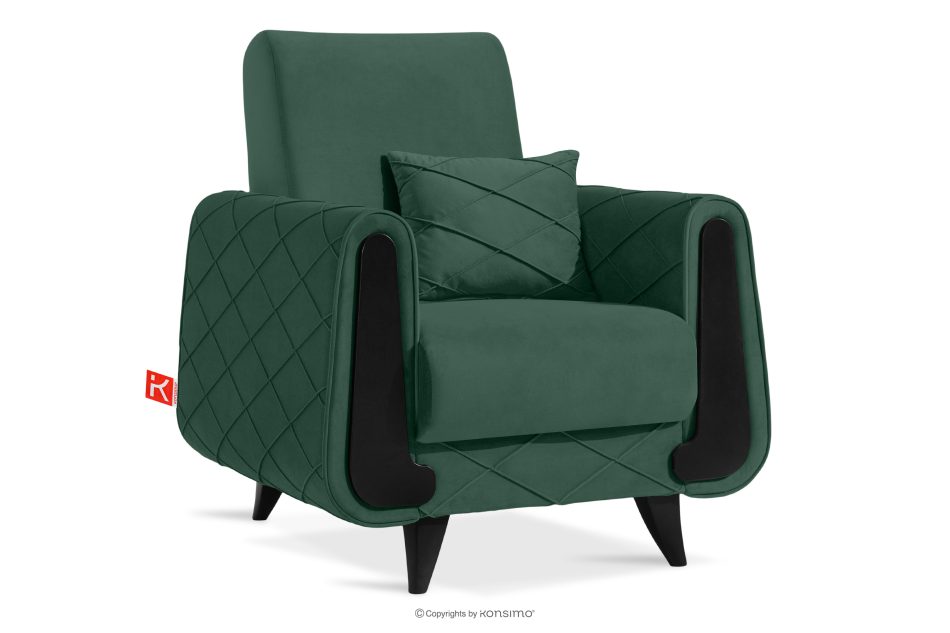 GUSTAVO III Velours sessel elegant dunkelgrün dunkelgrün - Foto 2