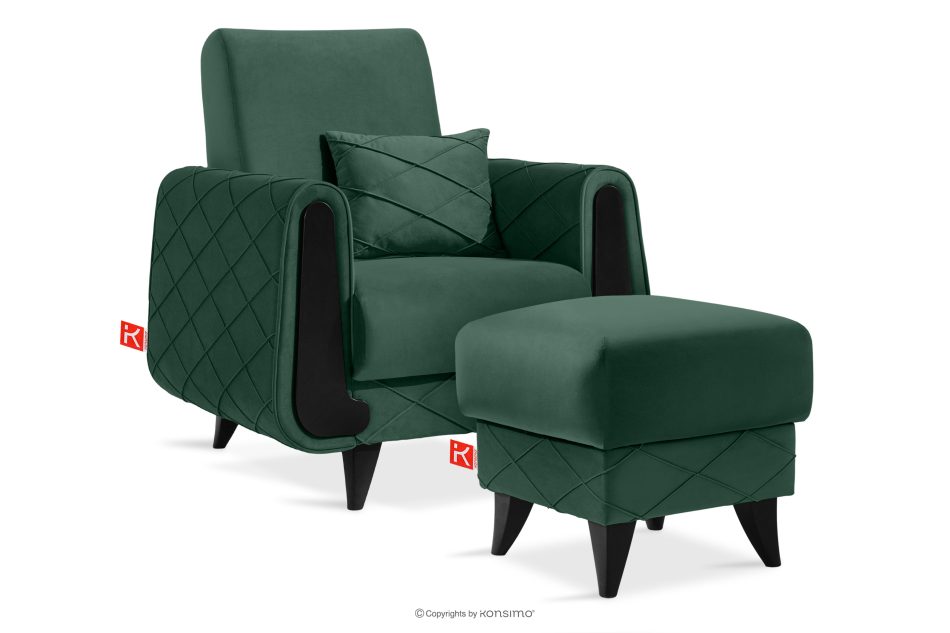 GUSTAVO III Velours sessel elegant dunkelgrün dunkelgrün - Foto 9