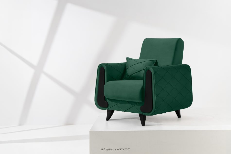 GUSTAVO III Velours sessel elegant dunkelgrün dunkelgrün - Foto 1
