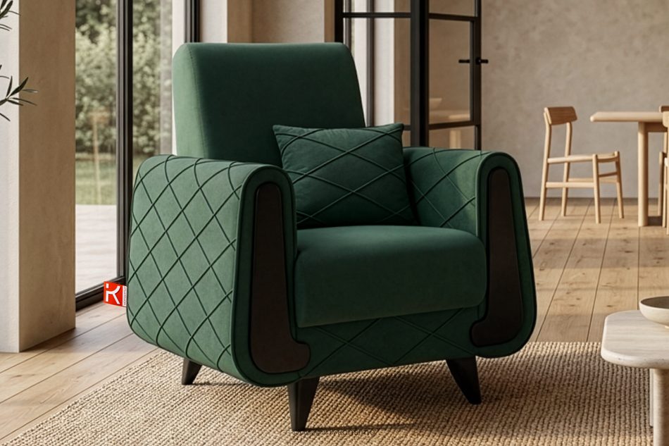 GUSTAVO III Velours sessel elegant dunkelgrün dunkelgrün - Foto 10