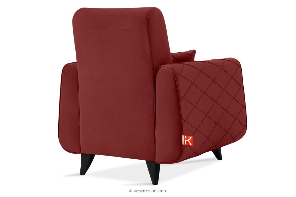 GUSTAVO III Sessel Velours elegant burgunderrot kastanienbraun - Foto 3
