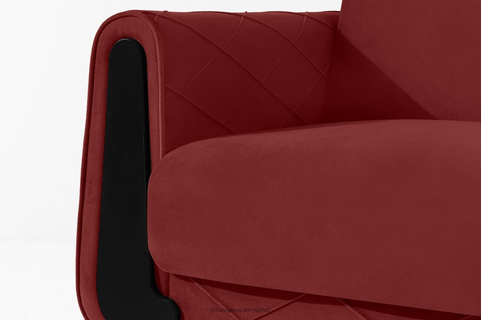 GUSTAVO III Sessel Velours elegant burgunderrot kastanienbraun - Foto 5
