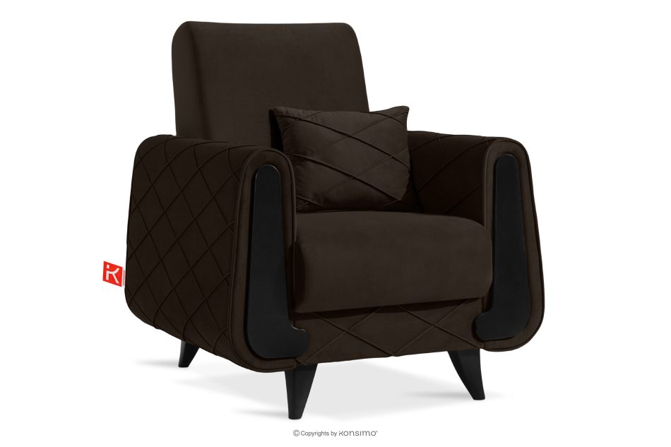 GUSTAVO III Velours sessel elegant braun braun - Foto 2