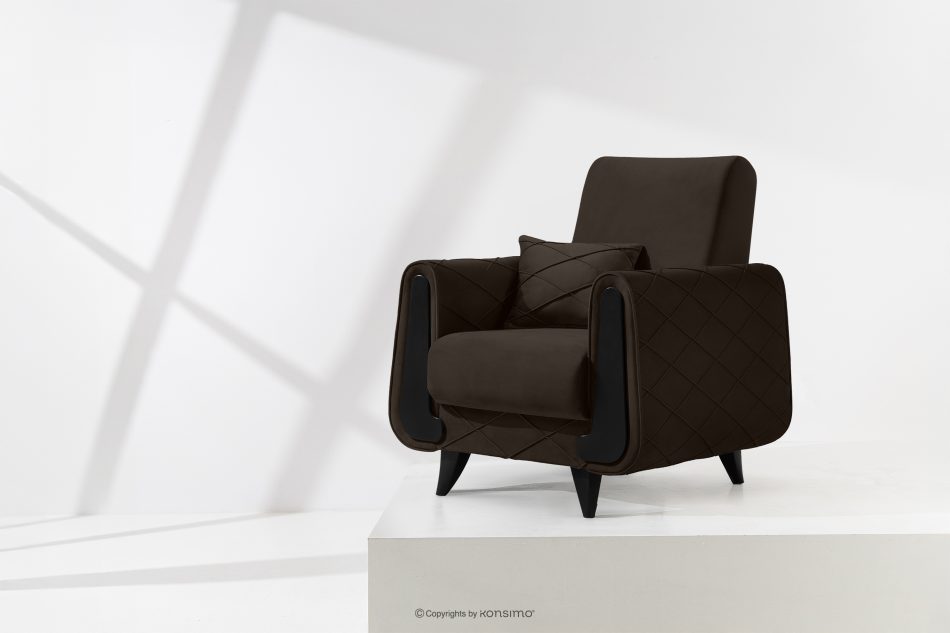 GUSTAVO III Velours sessel elegant braun braun - Foto 1