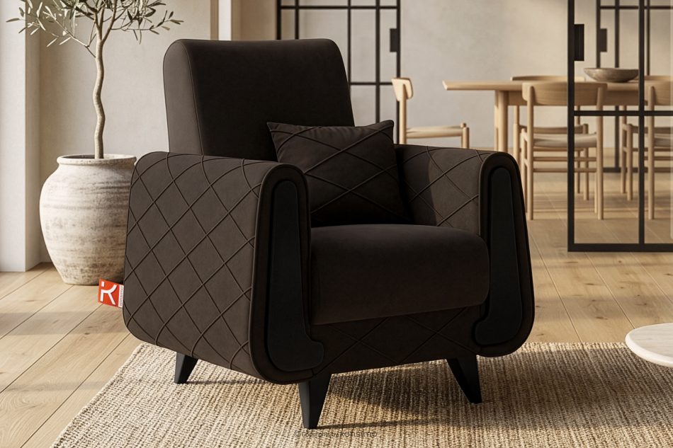 GUSTAVO III Velours sessel elegant braun braun - Foto 10