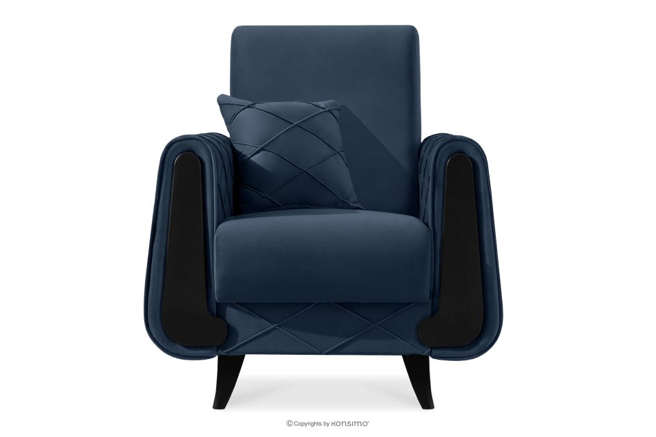 GUSTAVO III Sessel Velours elegant navy blau marineblau - Foto 0