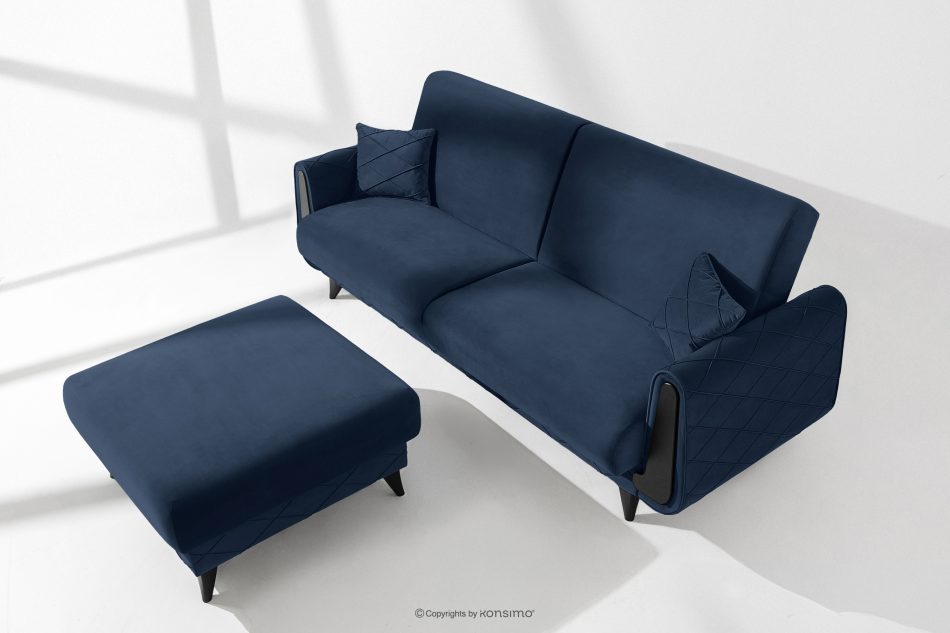 GUSTAVO III Sitzhocker elegant navy blau marineblau - Foto 6