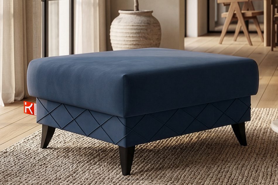 GUSTAVO III Sitzhocker elegant navy blau marineblau - Foto 7