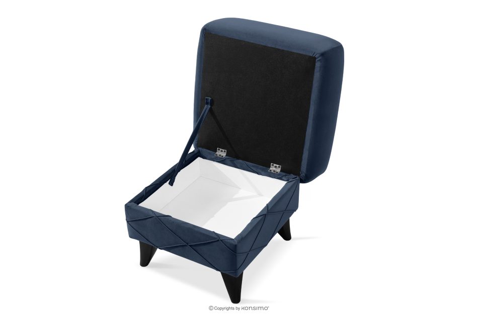 GUSTAVO III Sitzhocker mit Stauraum velours navy blau marineblau - Foto 3