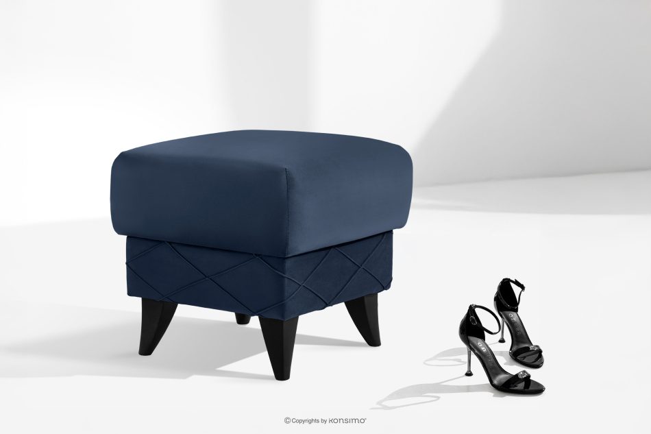 GUSTAVO III Sitzhocker mit Stauraum velours navy blau marineblau - Foto 1