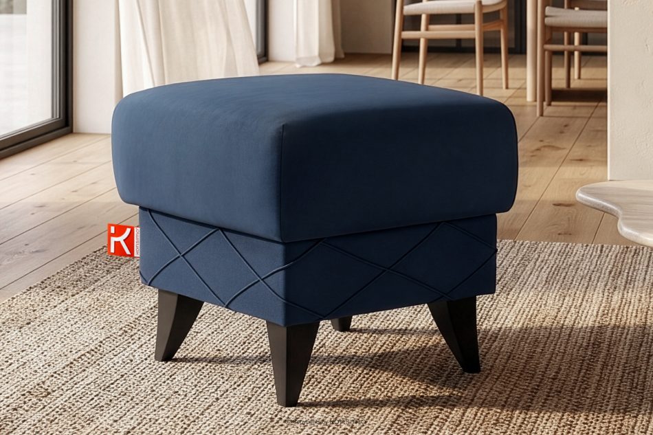 GUSTAVO III Sitzhocker mit Stauraum velours navy blau marineblau - Foto 6