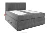 STRIX PRO Boxspringbett mittelhart 140 cm Doppelmatratze + HR-Topper Cordstoff grau grau - Foto 3