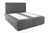 STRIX PRO Boxspringbett mittelhart 140 cm Doppelmatratze + HR-Topper Cordstoff grau grau - Foto 4