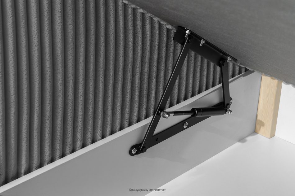 STRIX PRO Boxspringbett mittelhart 140 cm Doppelmatratze + HR-Topper Cordstoff grau grau - Foto 14