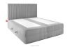 STRIX PRO Boxspringbett mittelhart 140 cm Doppelmatratze + HR-Topper Cordstoff hellgrau hellgrau - Foto 4