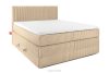 STRIX PRO Boxspringbett mittelhart 140 cm Doppelmatratze + HR-Topper Cordstoff sandfarben sandfarben - Foto 1