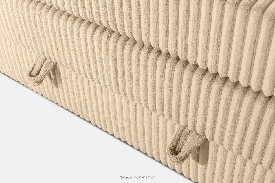 STRIX PRO Boxspringbett mittelhart 140 cm Doppelmatratze + HR-Topper Cordstoff sandfarben sandfarben - Foto 10