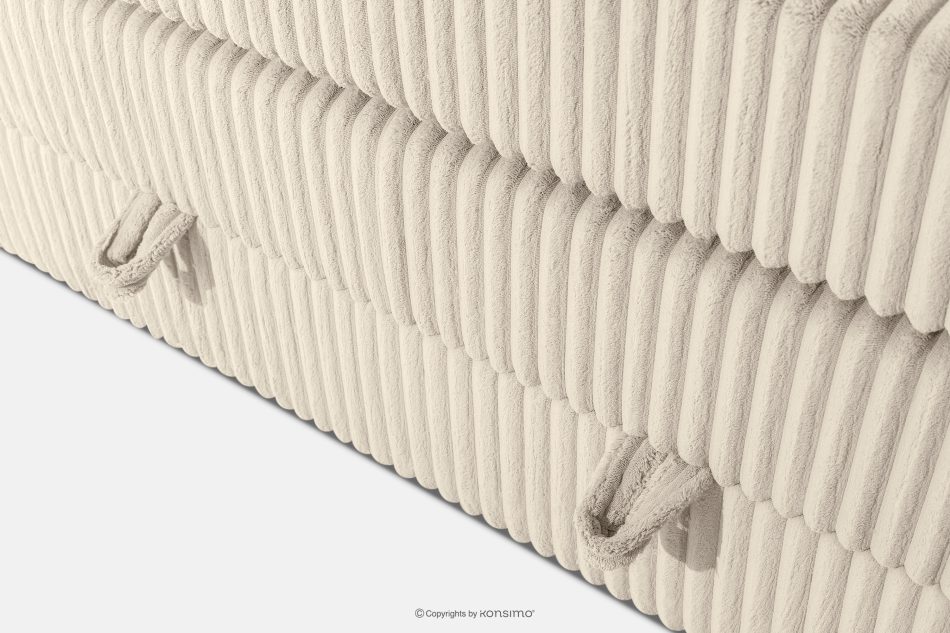 STRIX PRO Boxspringbett mittelhart 140 cm Doppelmatratze + HR-Topper Cordstoff beige beige - Foto 10