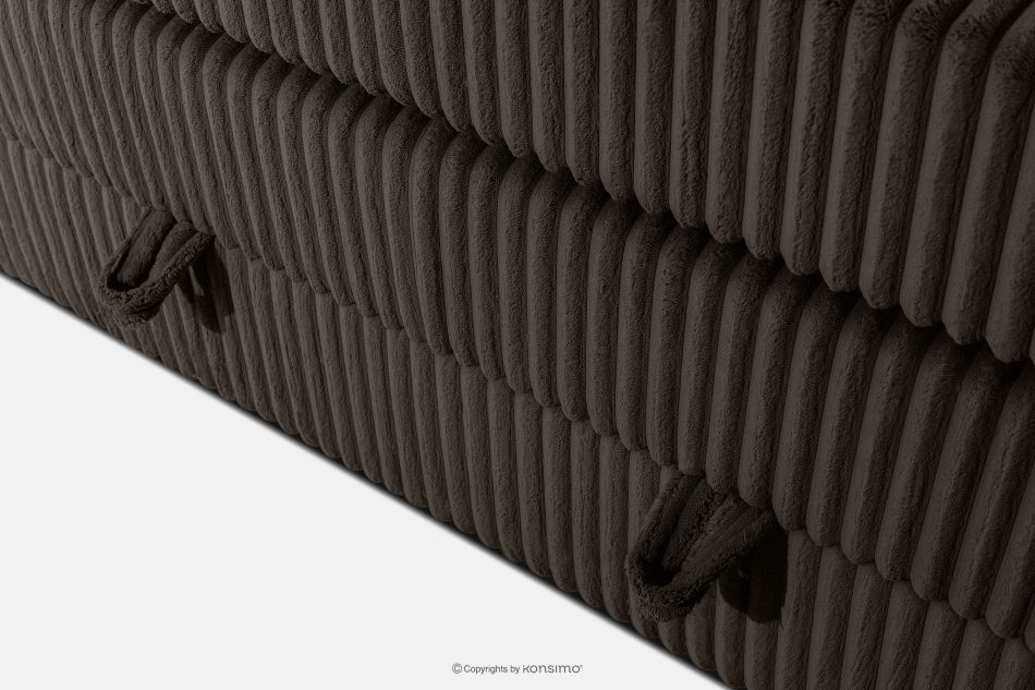 STRIX PRO Boxspringbett mittelhart 140 cm Doppelmatratze + HR-Topper Cordstoff in Dunkelbraun dunkelbraun - Foto 10