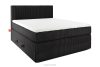STRIX PRO Boxspringbett mittelhart 140 cm Doppelmatratze + Visco-Topper Cordstoff schwarz schwarz - Foto 1
