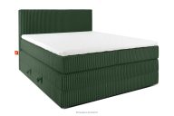 Boxspringbett mittelhart 140 cm Doppelmatratze + Visco-Topper Cordstoff in Dunkelgrün