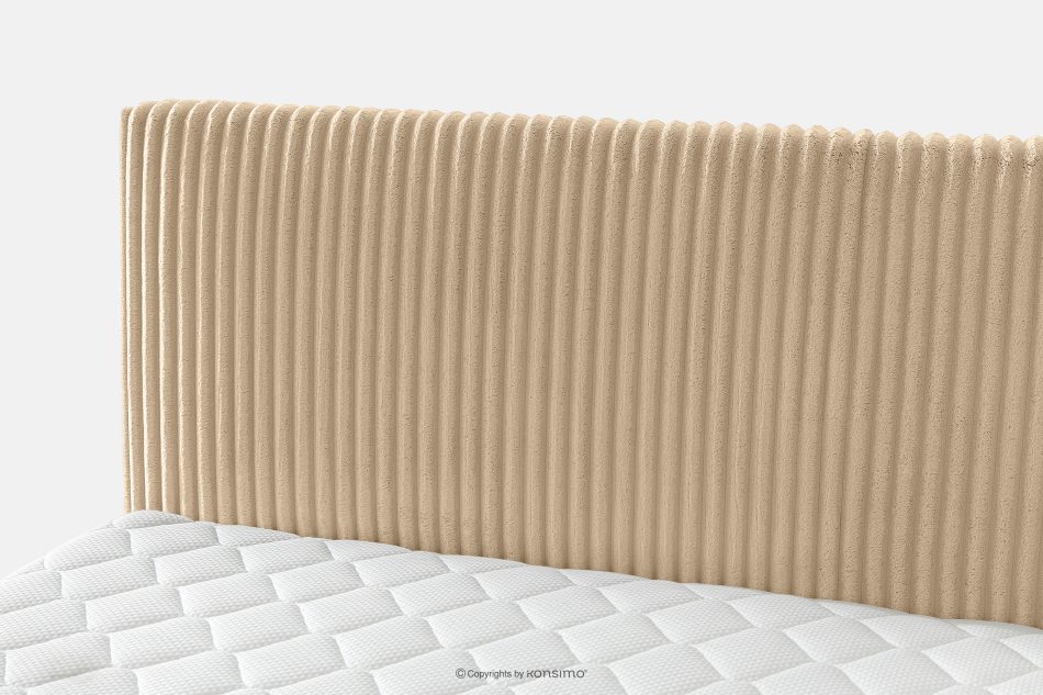 STRIX PRO Boxspringbett mittelhart 140 cm Doppelmatratze + Visco-Topper Cordstoff in Sandfarbe sandfarben - Foto 9