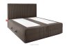 STRIX PRO Boxspringbett mittelhart 140 cm Doppelmatratze + Visco-Topper Cordstoff in Braun braun - Foto 4