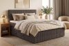 STRIX PRO Boxspringbett mittelhart 140 cm Doppelmatratze + Visco-Topper Cordstoff in Braun braun - Foto 17