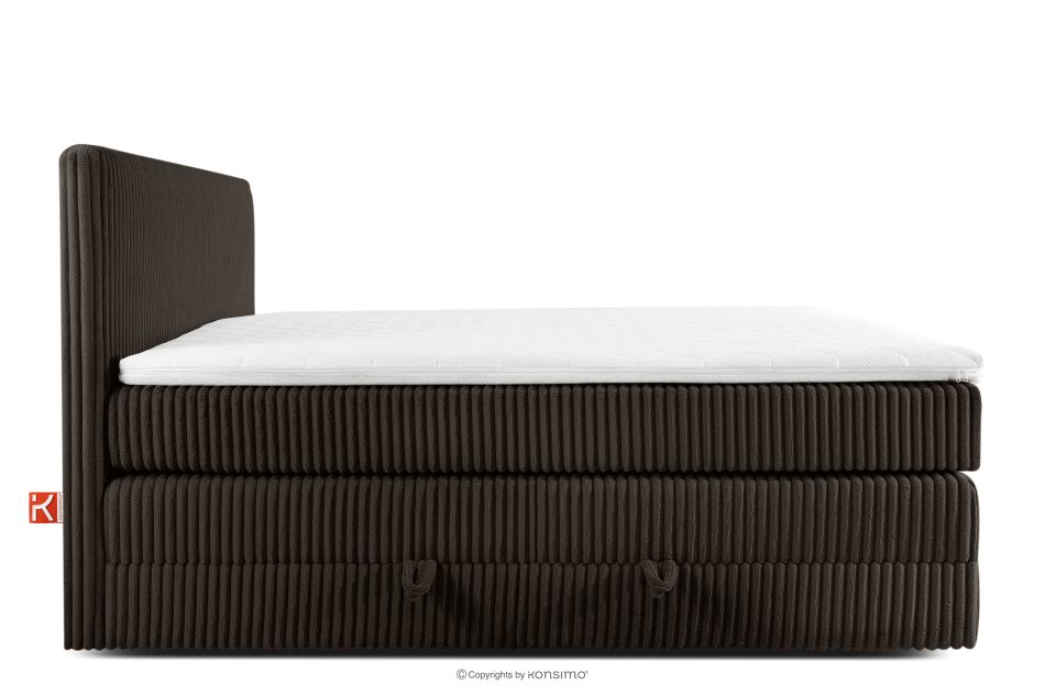 STRIX PRO Boxspringbett mittelhart 140 cm Doppelmatratze + Visco-Topper Cordstoff in Dunkelbraun dunkelbraun - Foto 5