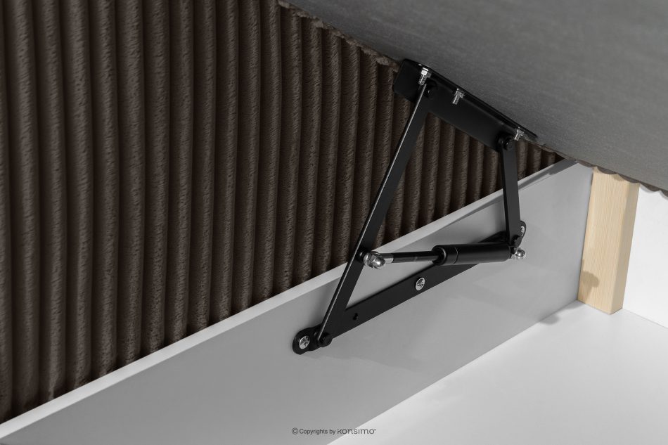 STRIX PRO Boxspringbett mittelhart 140 cm Doppelmatratze + Visco-Topper Cordstoff in Dunkelbraun dunkelbraun - Foto 14