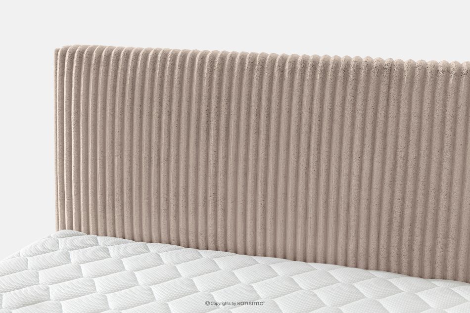 STRIX PRO Boxspringbett mittelhart 140 cm Doppelmatratze + Visco-Topper Cordstoff in Taupe taupe - Foto 9