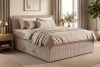 STRIX PRO Boxspringbett mittelhart 140 cm Doppelmatratze + Visco-Topper Cordstoff in Taupe taupe - Foto 17