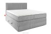STRIX PRO Boxspringbett hart 140 cm Doppelmatratze + HR-Topper Cordstoff hellgrau hellgrau - Foto 1