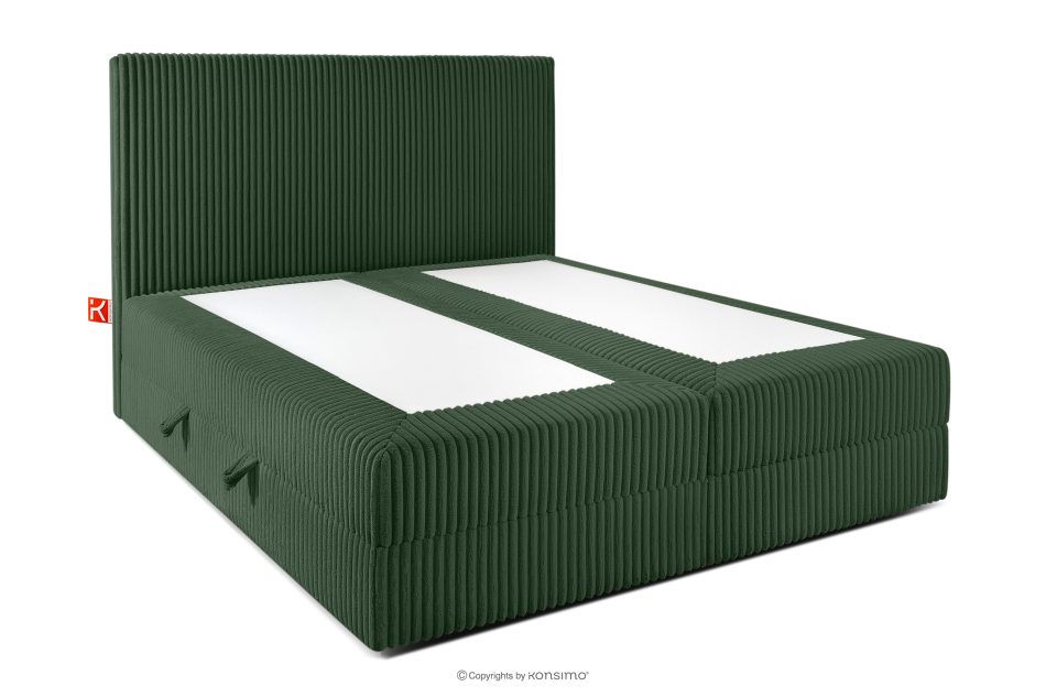 STRIX PRO Boxspringbett hart 140 cm Doppelmatratze + HR-Topper Cordstoff dunkelgrün dunkelgrün - Foto 3