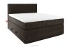 Boxspringbett hart 140 cm Doppelmatratze + HR-Topper Cordstoff dunkelbraun