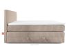 STRIX PRO Boxspringbett hart 140 cm Doppelmatratze + HR-Topper Cordstoff in Taupe taupe - Foto 6