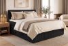 STRIX PRO Boxspringbett hart 140 cm Doppelmatratze + Visco-Topper Cordstoff schwarz schwarz - Foto 17