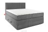 STRIX PRO Boxspringbett hart 140 cm Doppelmatratze + Visco-Topper Cordstoff grau grau - Foto 1