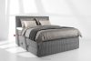 STRIX PRO Boxspringbett hart 140 cm Doppelmatratze + Visco-Topper Cordstoff grau grau - Foto 2