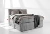 STRIX PRO Boxspringbett hart 140 cm Doppelmatratze + Visco-Topper Cordstoff hellgrau hellgrau - Foto 2