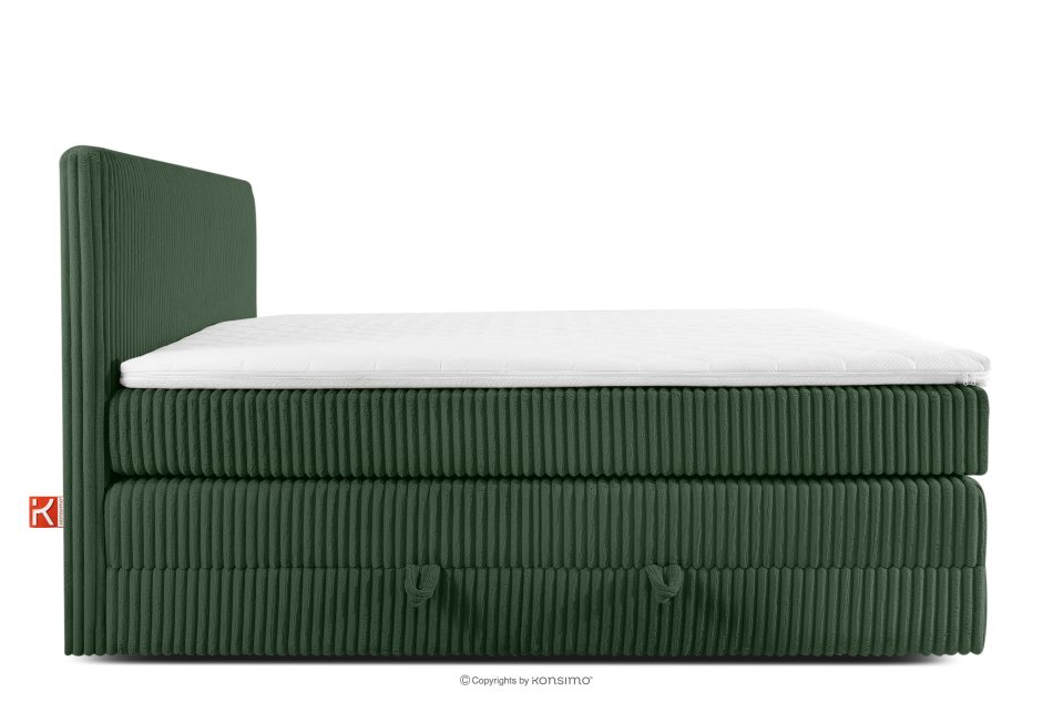 STRIX PRO Boxspringbett hart 140 cm Doppelmatratze + Visco-Topper Cordstoff dunkelgrün dunkelgrün - Foto 5