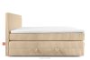STRIX PRO Boxspringbett hart 140 cm Doppelmatratze + Visco-Topper aus Cordstoff sandfarben sandfarben - Foto 6