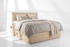 STRIX PRO Boxspringbett hart 140 cm Doppelmatratze + Visco-Topper aus Cordstoff sandfarben sandfarben - Foto 2
