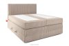 STRIX PRO Boxspringbett hart 140 cm Doppelmatratze + Visco-Topper aus Cordstoff taupe taupe - Foto 3