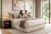 STRIX PRO Boxspringbett mittelhart 160 cm Doppelmatratze + HR-Topper Cordstoff beige beige - Foto 18