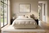 STRIX PRO Boxspringbett mittelhart 160 cm Doppelmatratze + HR-Topper Cordstoff beige beige - Foto 19